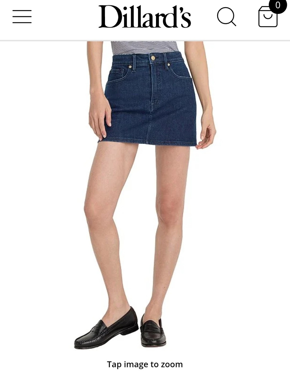 Good American Denim Mini Skirt - Dark Blue Size 12